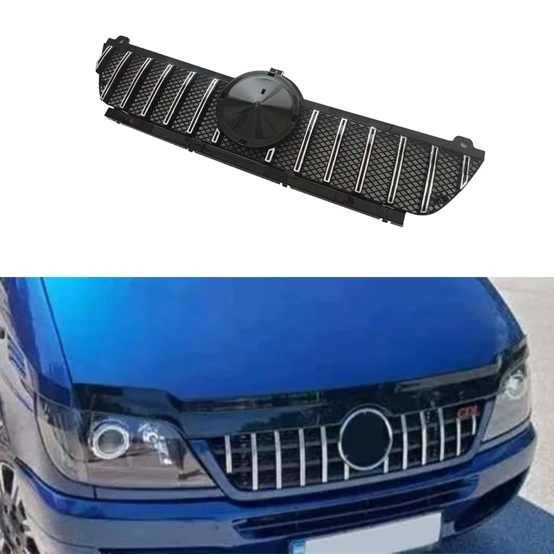 For Mercedes Benz Sprinter W901 2001 2002 2003 2004 2005 2006 Front Racing Grille Grill Mask Cover Trims Front Hood Grills