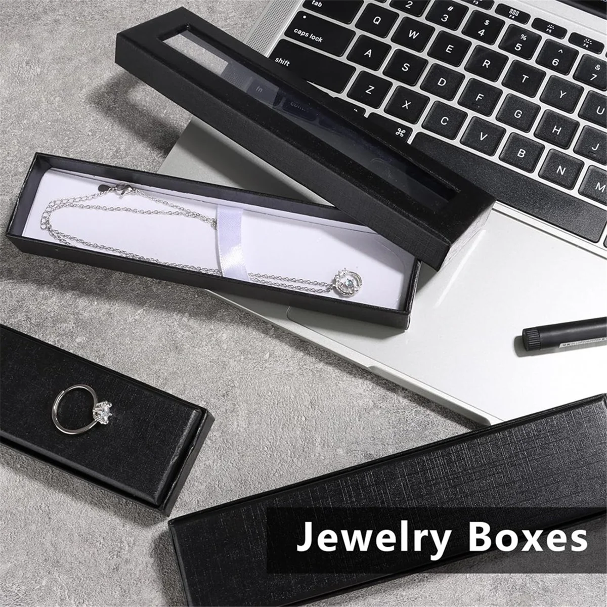 ABJG-24pcs صندوق هدايا فارغ مع غطاء شفاف، علبة عرض قلم هدية مجوهرات العرض