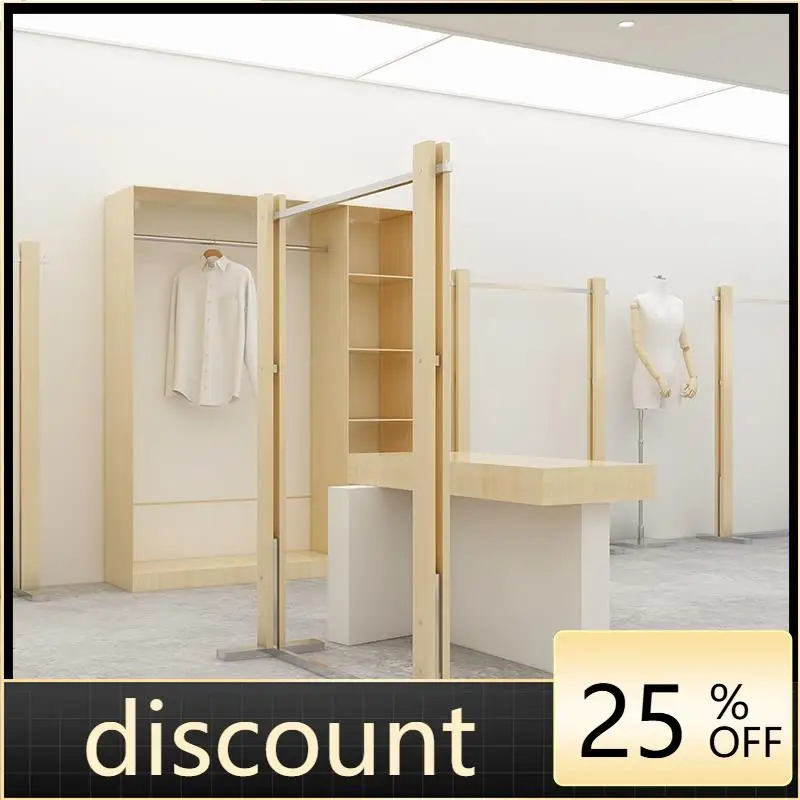 LTT Garment Store Display Rack Floor Standing Display Rack Stainless Steel Log Color Hanger Hanger
