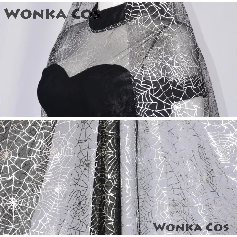 Взрослый отель Трансильвания 4 Косплей Костюм Мавис Черное свадебное платье с плащом Парик Комплект Performance Clothinga; 6'x, 9;y'