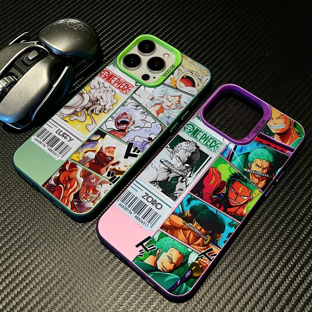 ONE PIECES Luffys Zoros Phone Case for Samsung Galaxy A57 A56 A55 A54 A53 A52 A26 A17 A16 A12 A07 A06 4G 5G Silver Hard Cover