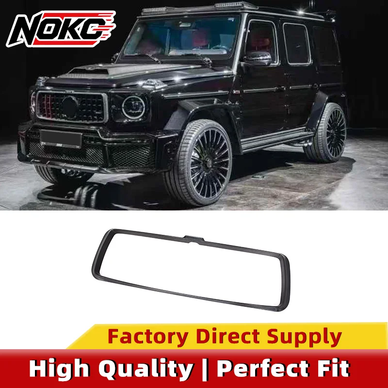 Dry Carbon Fiber B Style Front Grille Outer Frame Trim Cover 1:1 Replacement for Mercedes-Benz G-Class W465 G63, High Precision