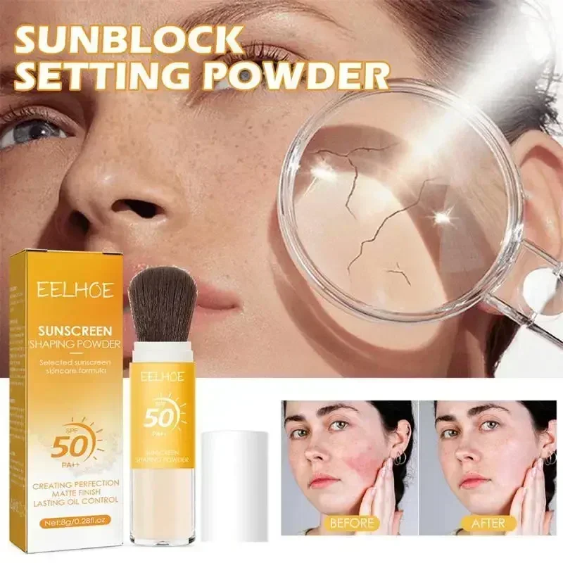 น้ําหนักเบาBreathable Setting PowderครีมกันแดดShaping Breathable Oil Controlยาวนานที่มองไม่เห็นPore SPF50 Faceครีมกันแดด