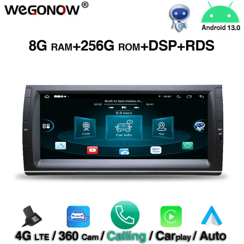 

Carplay DSP IPS 360 Android 13.0 8 ГБ + 256 ГБ Автомобильный DVD-плеер RDS Радио GPS карта wifi 4G LTE Bluetooth 5.0 Для BMW E39 X5 1999-2005 гг.