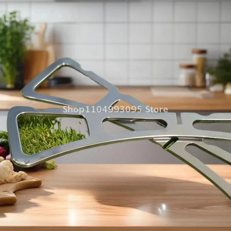 رف تبخير متقاطع محمول من الفولاذ المقاوم للصدأ للمنزل/التخييم؛ ملحق المطبخ الأساسي في خيارات عبوة واحدة أو 2