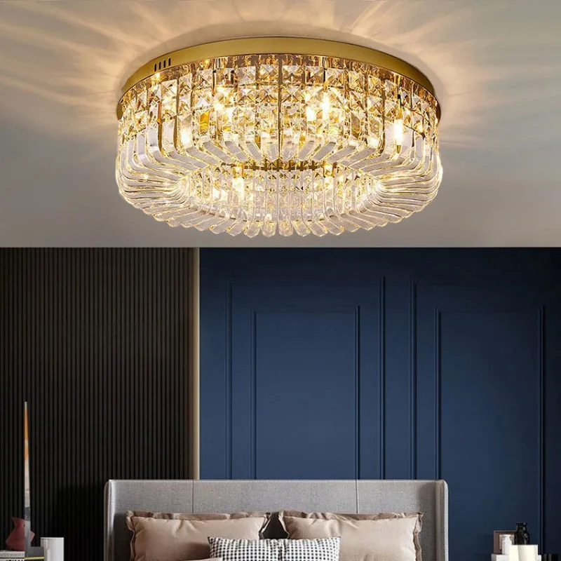 Bedroom light, light luxury high-end crystal ceiling light