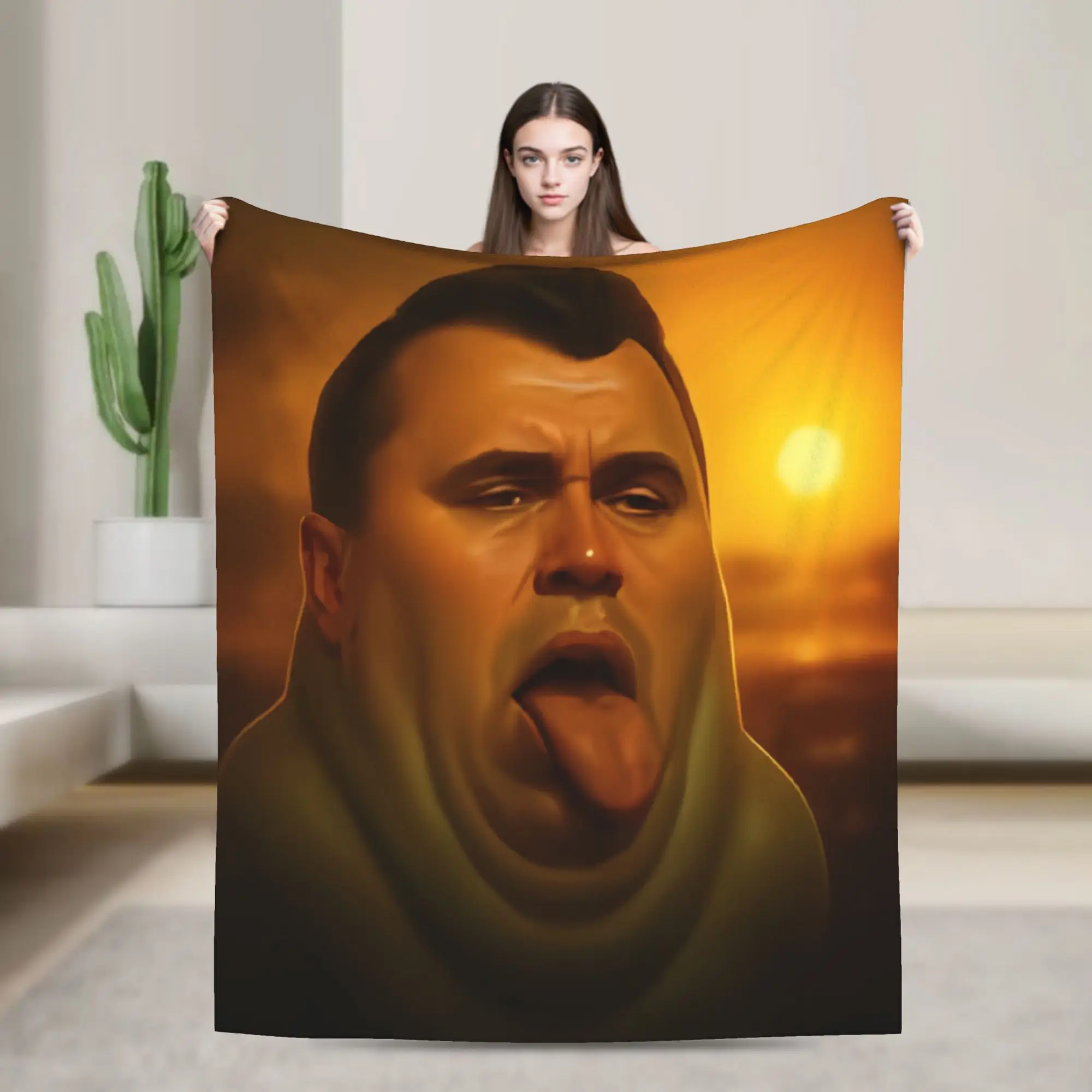Super Warm Blanket Travel Charlie Kirk Pink Cosplay Portrait Throw Blanket  Flannel Bedspread For Couch Chair Fashion Sofa Bed