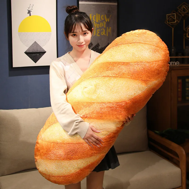 1pc 20~100cm French Bread Plush Pillow Stuffed Printing Images Food Plushie Peluche Party Prop Decor Sleeping Companion Man Gift