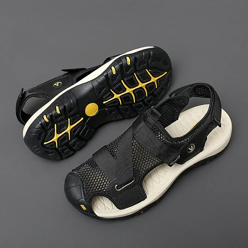 Men's Summer Beach Sandals, Soft Sole Breathable Quick-Dry Water Shoes, Roman Casual Outdoor_voghion.com