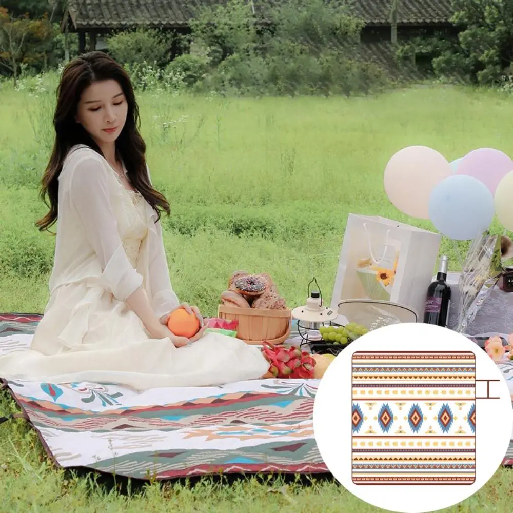 

Влагостойкое водонепроницаемое одеяло для пикника с ручкой для переноски, пескозащитное пляжное одеяло, моющееся складное уличное коврик для пикника, пикника