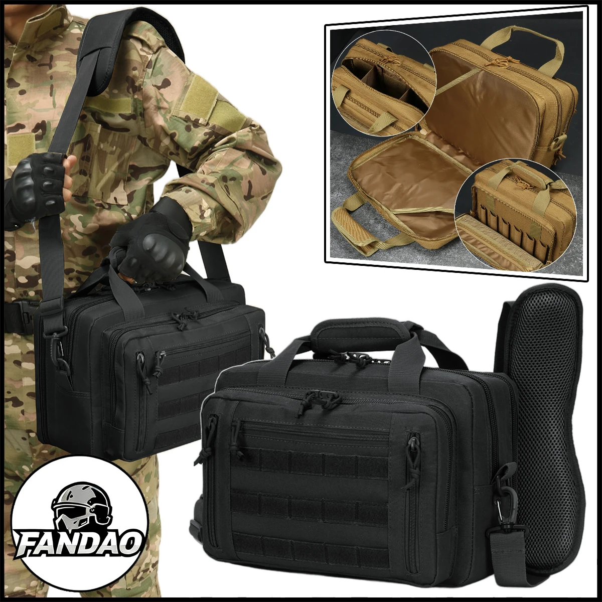 

Multi-functional Outdoor Tactical Gun Bag Large Capacity Waterproof Magazine Storage Handbag, Crossbody Shoulder Bag for CS Gear