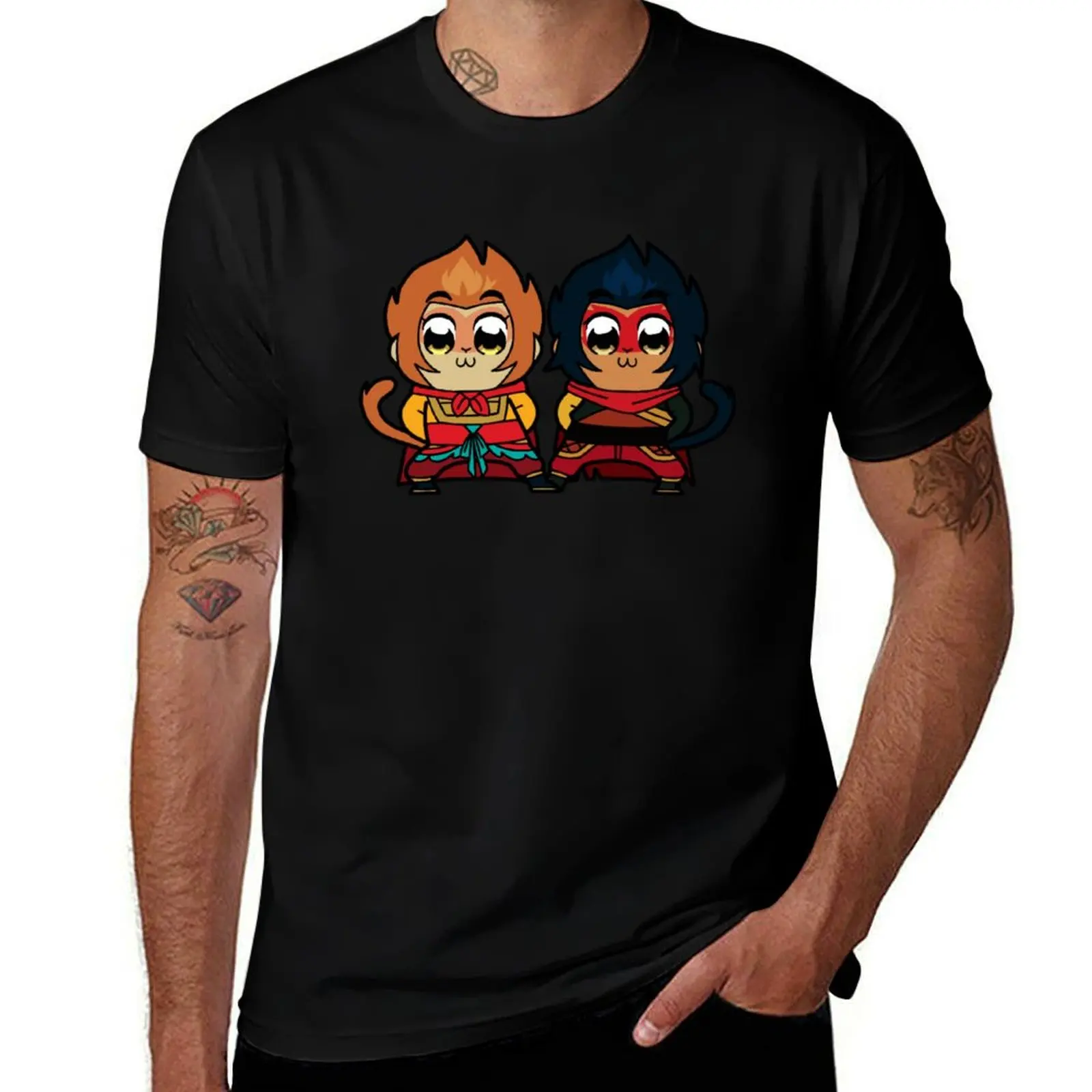 Pop Team SWK & Macaque T-Shirt cute tops custom shirt t shirt men 100℅ cotton