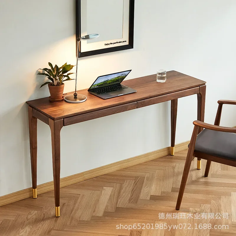 xx Nordic black walnut solid wood desk Nordic writing desk Dresser