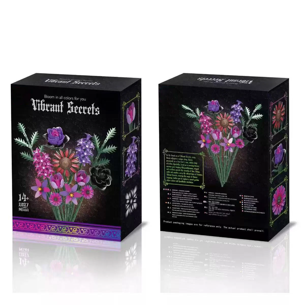 Zestaw klocków konstrukcyjnych 614 elementów, zabawka kwiatowa, prezent na Walentynki, model DIY do samodzielnego montażu kwiatów, zabawka świąteczna dla dziewczynek.