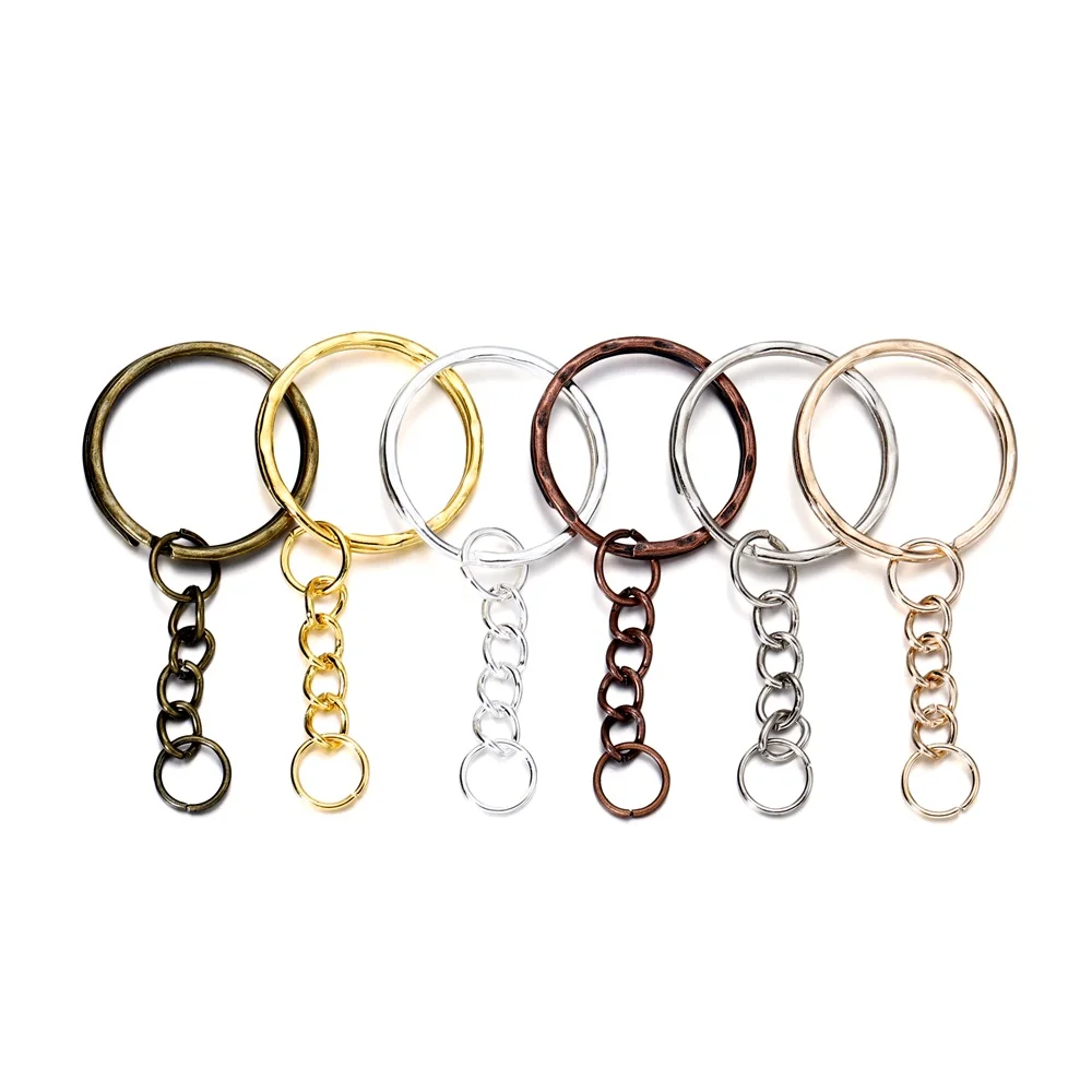 50 Stks/partij Sleutelhanger Sleutelhanger Ronde Split Sleutelhanger Sleutelhanger Met Springring Voor Sleutelhanger Hangers Diy Sieraden Maken Accessoires - afbeelding 1