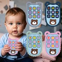 2025 New Baby Teether mobile phone Shape Silicone Teether Teething Toy Kids Sensory Educational Toy baby gift set