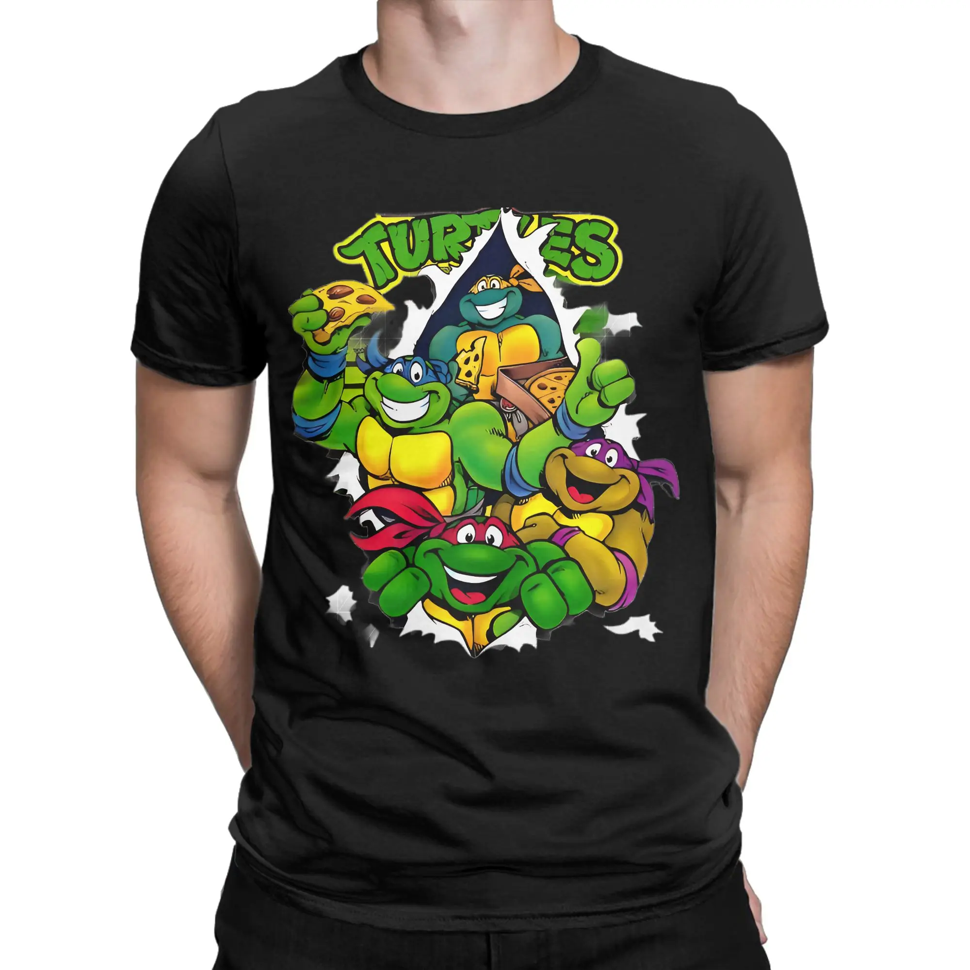 TMNT T-Turtles T-Shirt Men Women Vintage 100% Cotton Tee Shirt Round Neck Short Sleeve T Shirt Adult Clothes