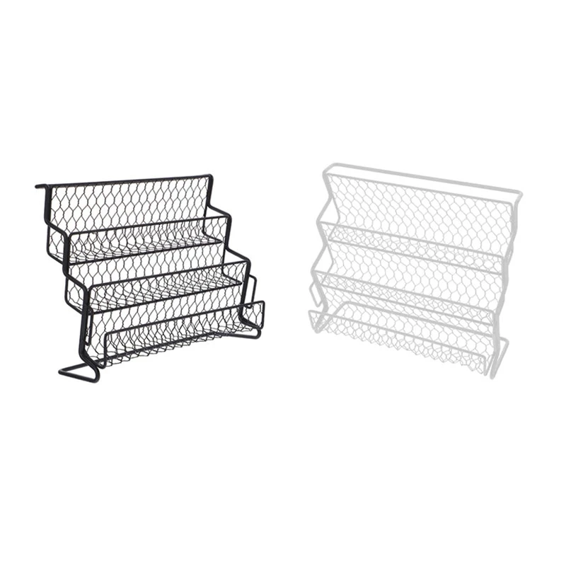 

NEW-1Pc Desktop Storage Rack Spice Racks Stepped Structure Stand Storage Basket