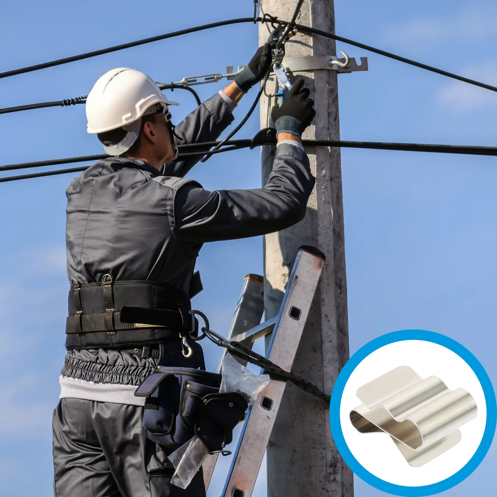 

50Pcs Solar Panel Cable Wire Clips Stainless Steel Photovoltaic Cable Clamps Durable Clips for Solar Wire Fixing Management