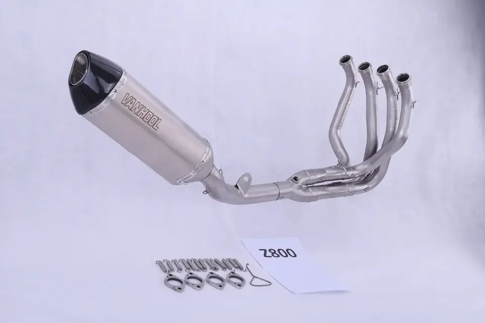 High Performance Motorcycle Exhaust Pipe System Parts for 800cc Naked Bike, Titanium Stainless Steel Muffler, Racing Escape