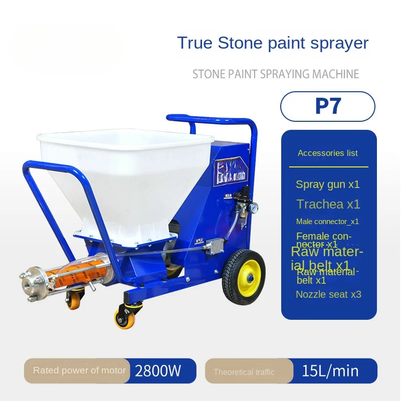 External wall real stone paint spraying machine cement mortar putty powder fireproof coating fully automatic spraying machine