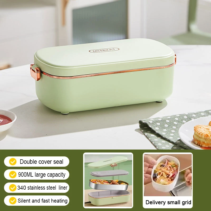 

900ML Electric Lunch Box Portable Food Warmer with Heat Preservation Self-Heating Steaming Cooking Pot for Office Worker