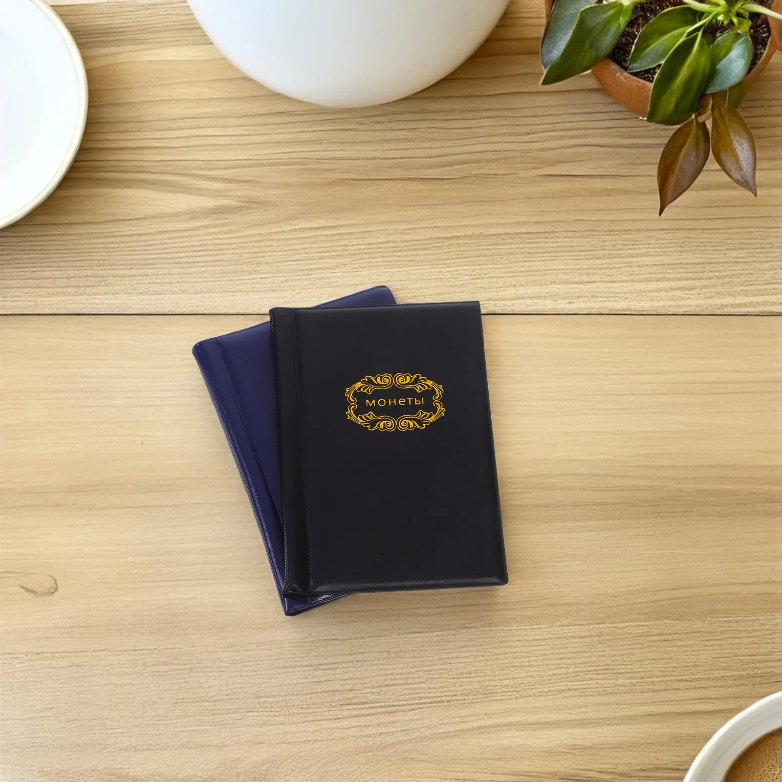 

2 Pcs Coin Collection Book Money Album Pocket Organizer Storage for Collectors Pu Collecting