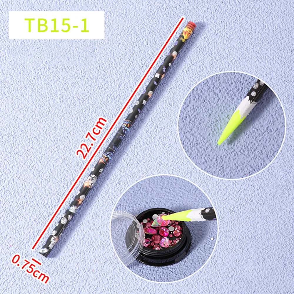 1pcs Rhinestone Picker Soft Wax Pencil for Nail Gems/Crystal/Diamond Painting - Nail Pencil Dotting Pen Tool Picking Accessories