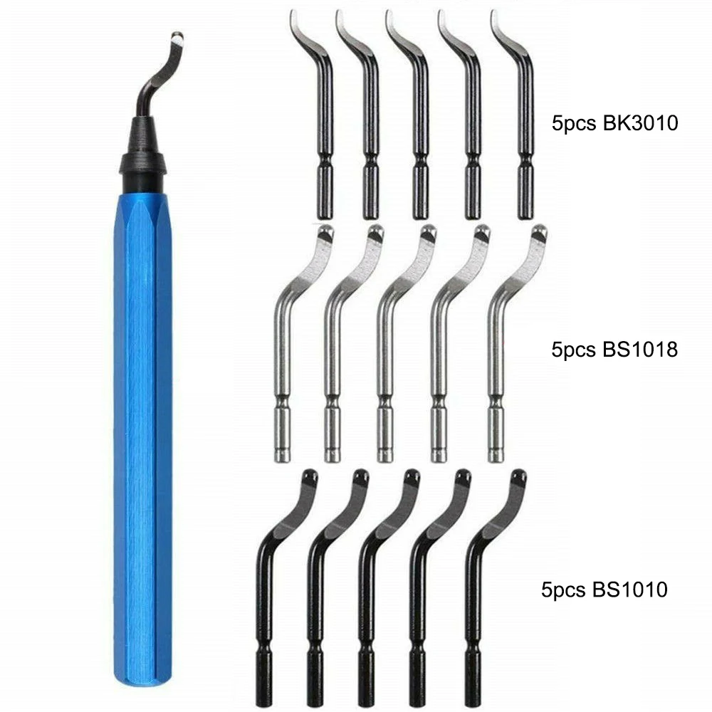 16pcs Hand Deburring Tool Set BS1010 BK3010 BS1018 Rotary Deburr Blades Practical Burr Remover Tool for Plastic Aluminum Copper