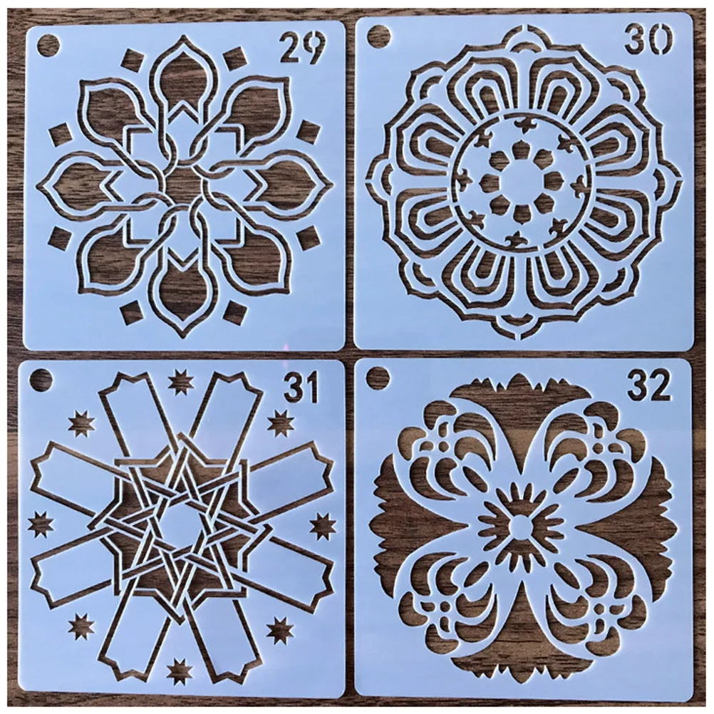 36 Pcs Decor DIY Stencils Ceramic Tile Fashion Drawing Templates Flower Hollow Out