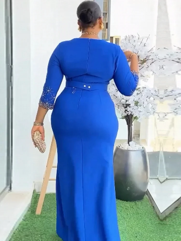 Gaun Afrika Ukuran Besar untuk Wanita Pakaian Afrika Dashiki Gaun Pakaian Ankara Gaun Maxi Panjang Pesta Pernikahan Muslim 2025