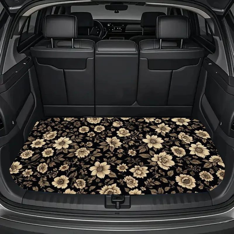 1pc Car Decorative Print Trunk Mat, A Must-Have For Travel, Universal For Various Car Models, An Indispensable Interior Decorati