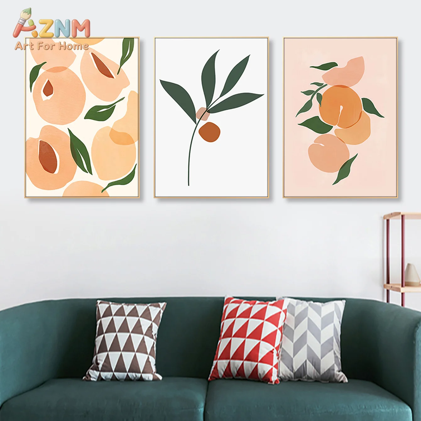 1pc/3pcs Pink Peach Wall Art, Prints Fruit Poster Nordic Canvas Paintings, Bathroom Restroom Bedroom Spring Summer Decoration