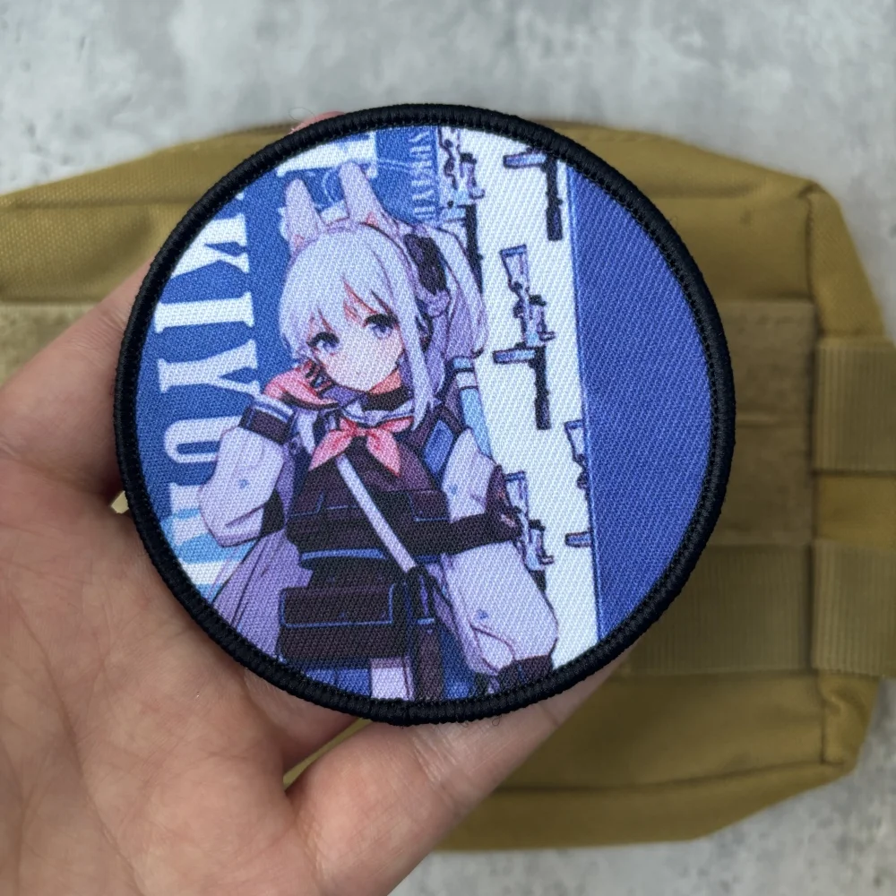 Parche Velcro insignia táctica anime chica azul para mochila - imagen 3