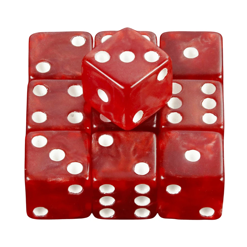 Mini Dice 10pcs D6 Standard Marble Effect Golden Pips Plastic 12mm Game Die New Outdoorliving for Board Game