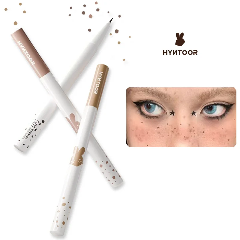 HYNTOOR – stylo pour taches de rousseur, liquide imperméable, marron, noir, naturel, réaliste, faux points, embellissement, maquillage gothique pour le contour du visage