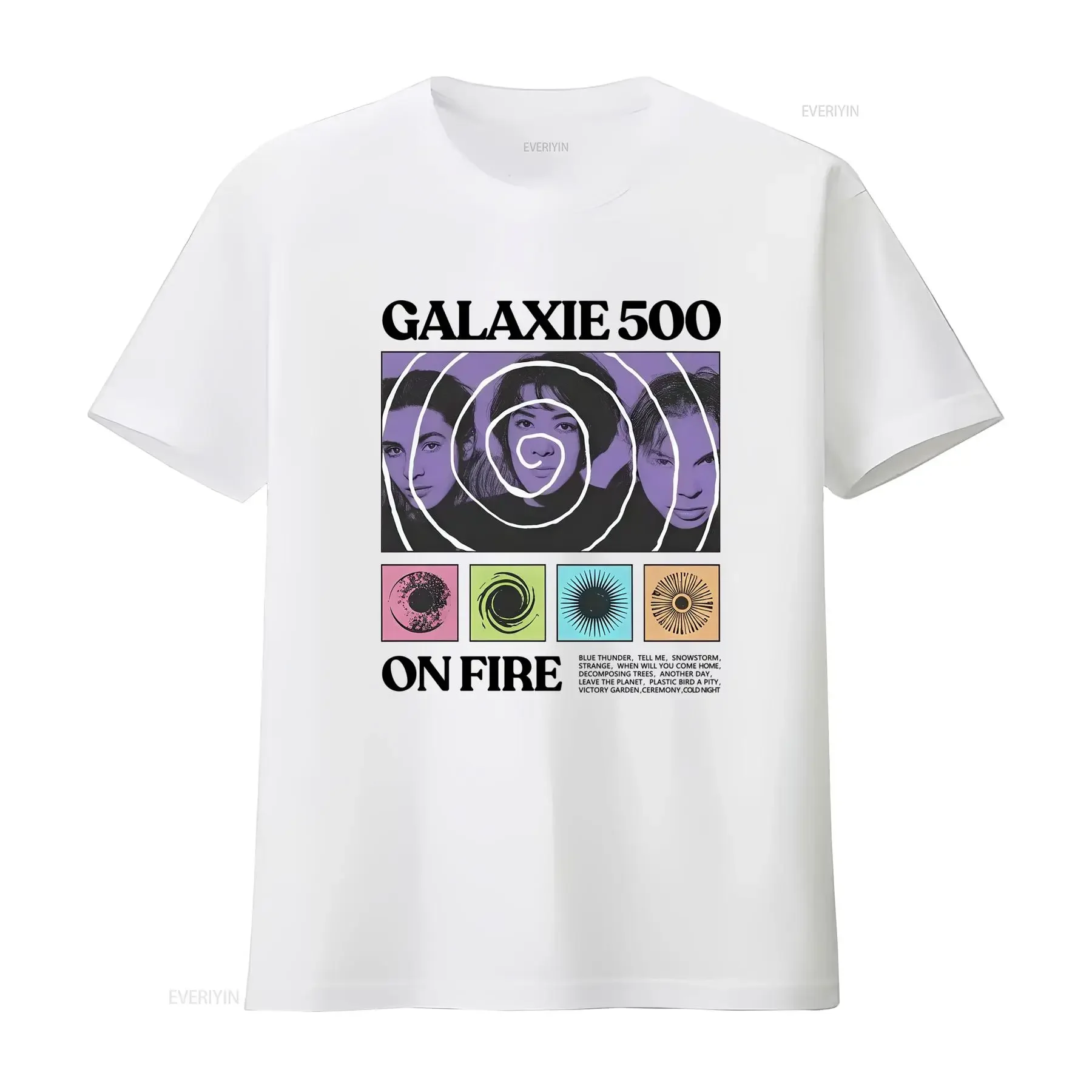 Camiseta Galaxie 500 On Fire para fanáticos, tallas S-5XL, diseño retro, merchandising de la banda, estilo vintage, lavada, cómoda, suave, gráfica y elegante.