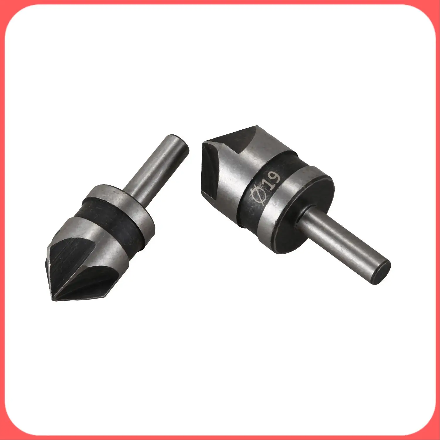 AA89-3Pcs 5 Flute Countersink Drill Bit Set 90 Degree Chamfering Cutter For Wood Metal 12/16/19Mm Debur Tool Set DT6