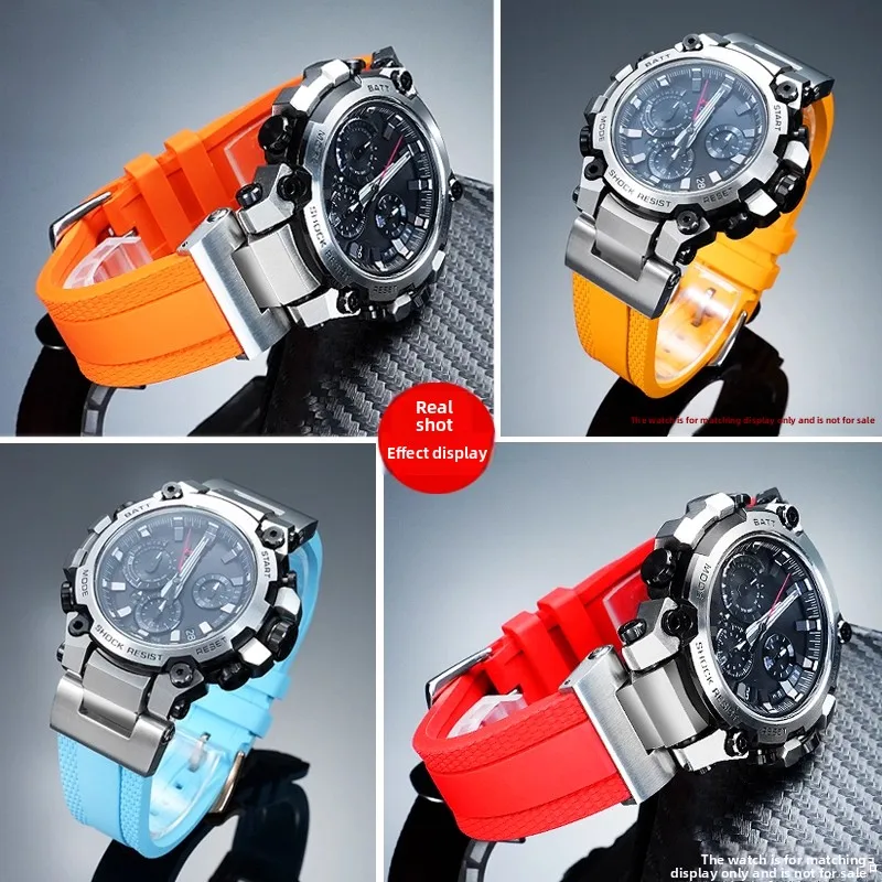 Untuk Casio G-SHOCK 5672 MTG-B3000 Tali Jam Tangan Modifikasi FKM Pria Lepas Cepat Tali Jam Karet Fluorin Gelang Olahraga Aksesoris