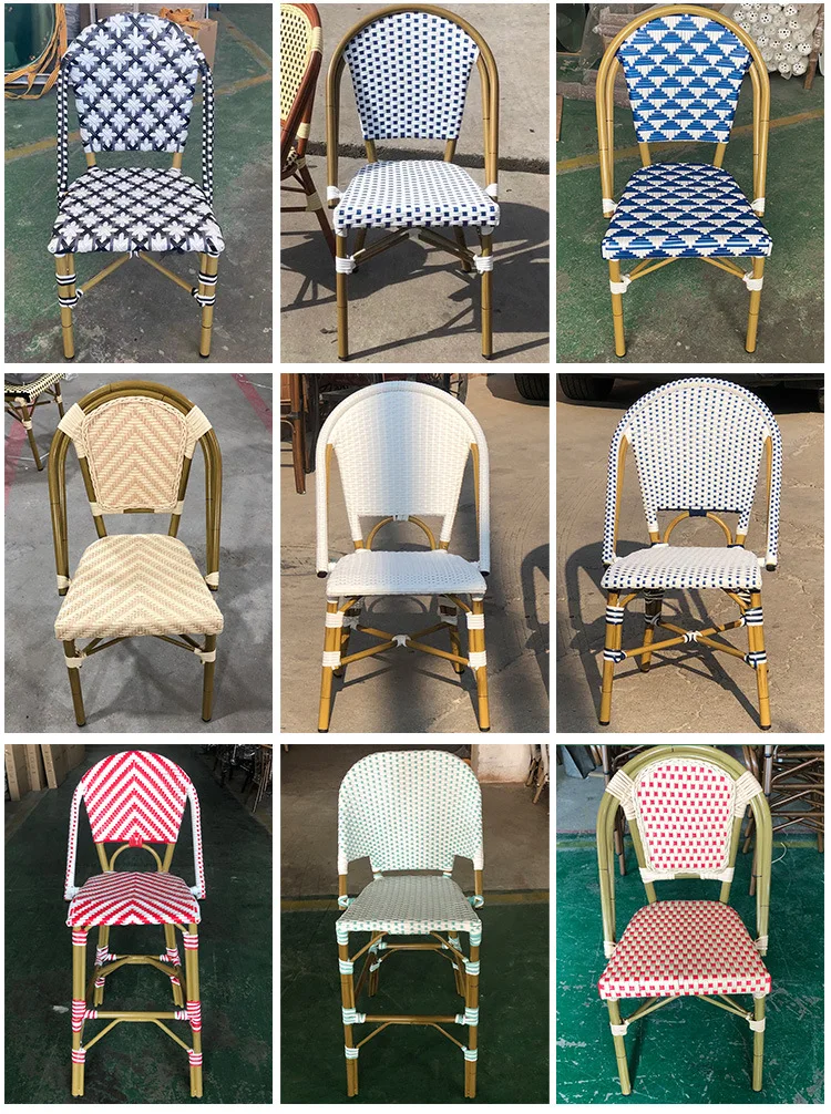 All weather Dining furniture Wholesale Quantity rattan PE bar chairs