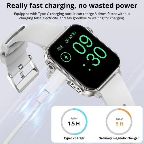 Imagen 2 del producto Reloj inteligente COLMI P80 tipo c para hombres y mujeres, administrador de salud, llamada Bluetooth IP67, linterna resistente al agua, reloj inteligente para teléfono Xiaomi iOS