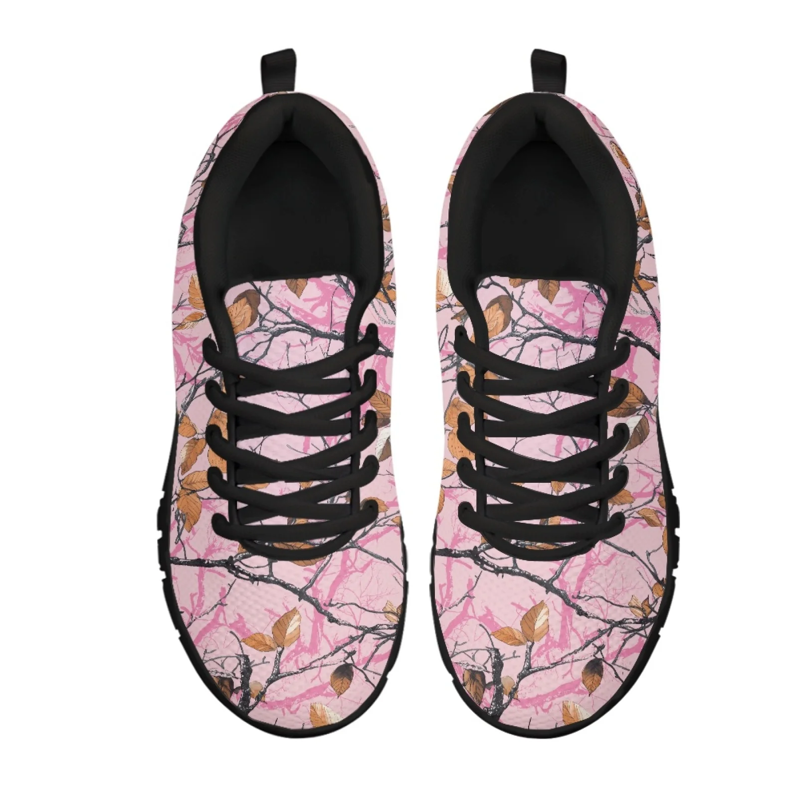 Coloranimal Leaves Camouflage Men Shoes for Nurses Standing All Day Flat Tennis Sneakers for Outdoor