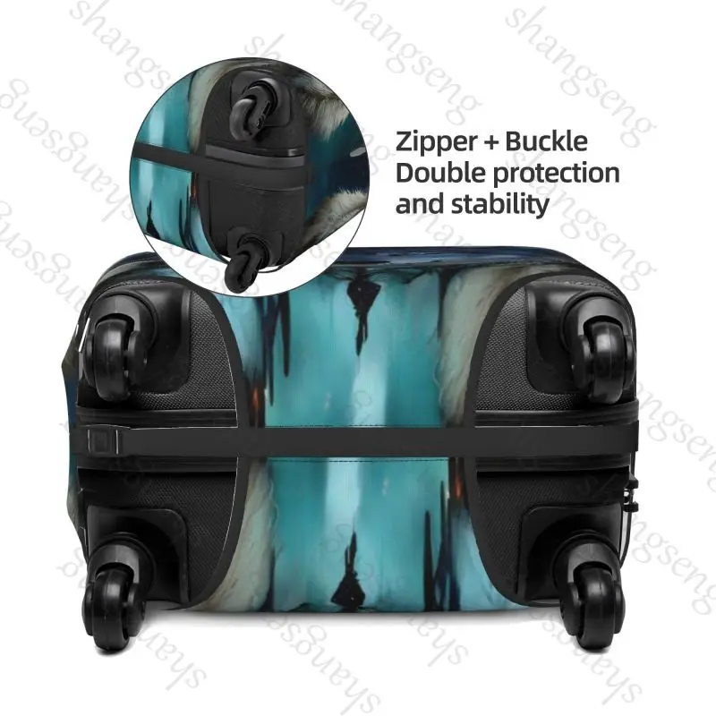 Galaxy Wolf Dreamcatcher Travel suitcase protective case, suitcase cover, elastic protection, washable Luggage cover, 18-32 in
