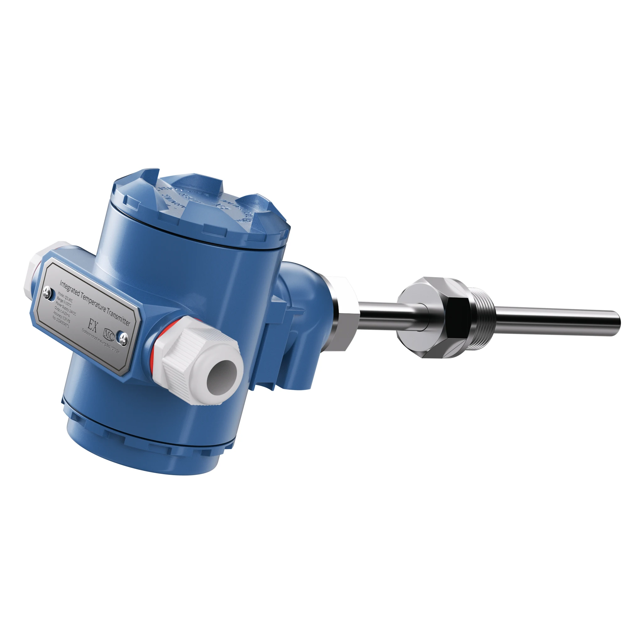 PT100 Temperature Sensor 0-100℃ 0-200℃ 4-20mA PT100 Sensor Transmitter 304SS Probe M27*2 PT100 Temperature Signal Converter