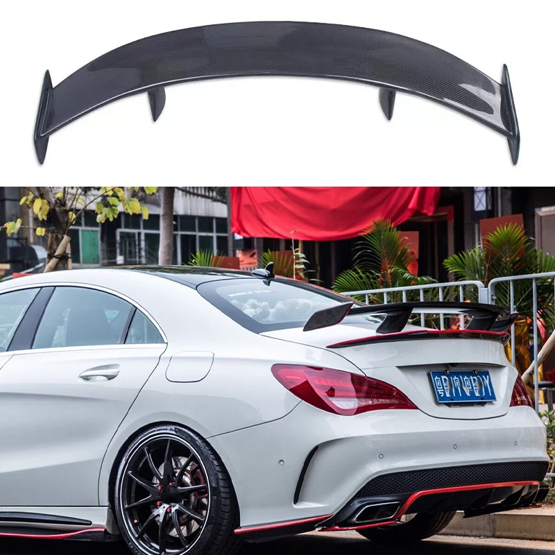 

Suitable for Mercedes Benz A C E S Class CLA CLS W117 W205 W204 W206 W213 GT Style Carbon Fiber Rear Luggage Lid Spoiler Wing