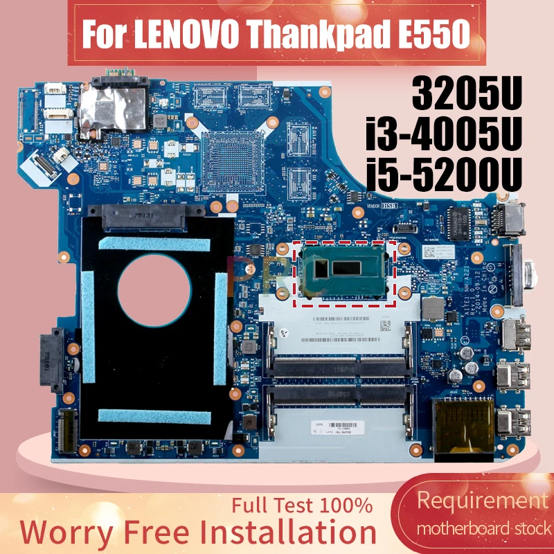 For LENOVO Thankpad E550 Laptop Motherboard NM-A221 3205U i3-4005U i5-5200U 00HT640 00HT640 00HT638 Notebook Mainboard