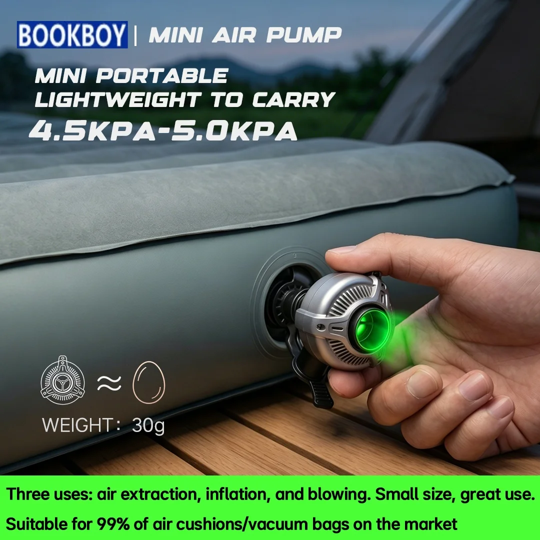 Mini Outdoor Camping Inflator Swimming Ring Hovercraft Cushion Bed Inflatable Vacuum Pump Air Pump for Both Char and Pumping USB