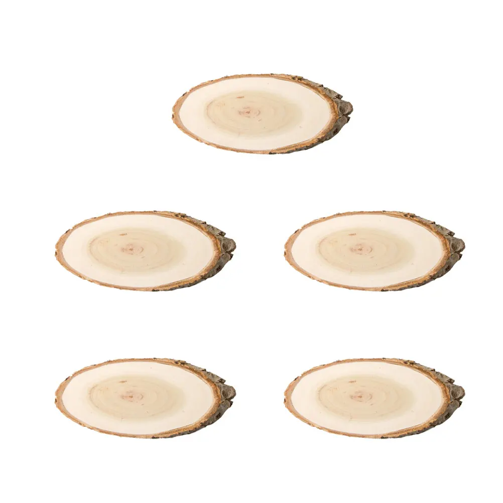 

5Pcs Solid Color Oval Wooden Wall Display Board 6x24cm DIY Blank Hanging Message Board for Home Cafe Shop Decoration