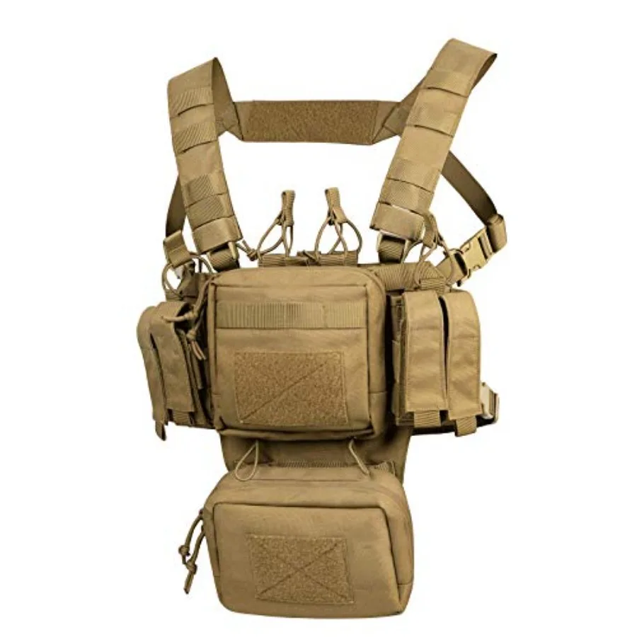 

Tactical Chest Rig AdjustableandDetachable Molle Chest Rigs with Mag Pouch