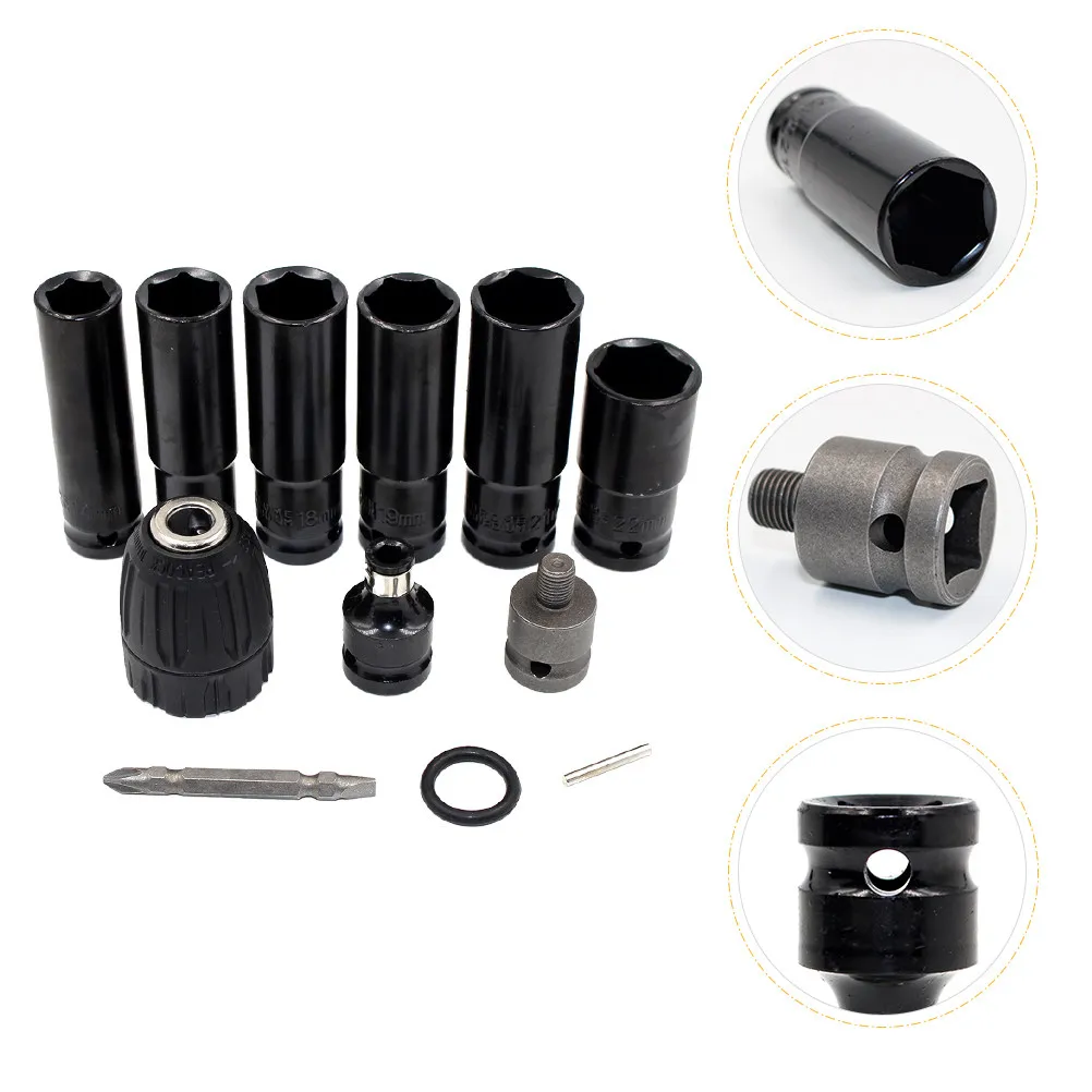 

1Set Heavy Duty Impact Sockets for Electric Wrench Chrome Vanadium Steel Polished Smooth Surface Lightweight Compact Design